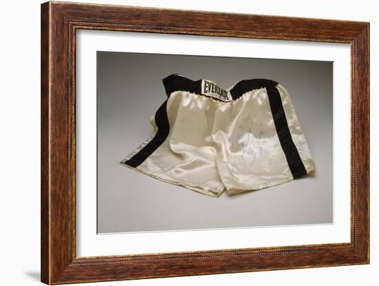 Autographed Fight Trunks from Muhammad Ali's World Championship Fight, 1974-null-Framed Giclee Print