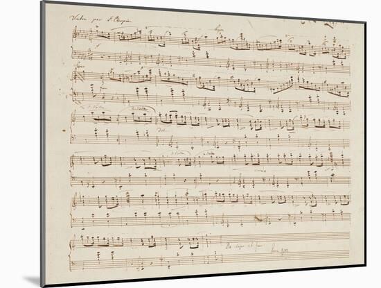 Autographed Manuscript of Valse Opus 70 No.1 in G Flat Major-Fryderyk Chopin-Mounted Giclee Print