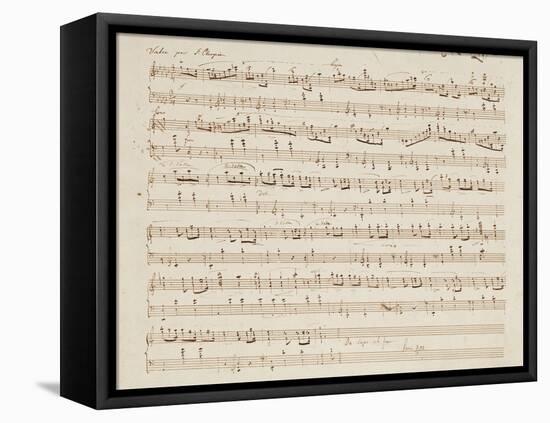 Autographed Manuscript of Valse Opus 70 No.1 in G Flat Major-Fryderyk Chopin-Framed Premier Image Canvas