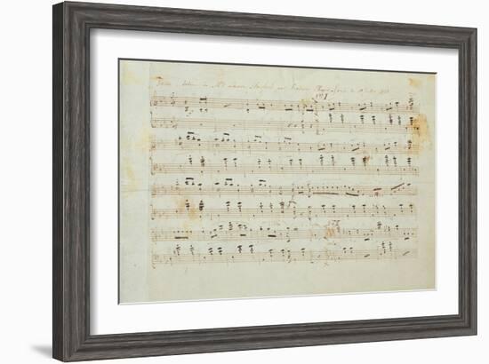 Autographed Manuscript Signed and Dedicated of the Grande Valse Brilliante, Opus 18 in E Flat Major-Fryderyk Chopin-Framed Giclee Print