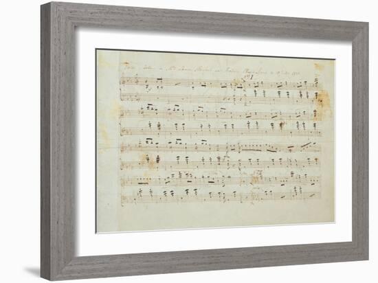 Autographed Manuscript Signed and Dedicated of the Grande Valse Brilliante, Opus 18 in E Flat Major-Fryderyk Chopin-Framed Giclee Print