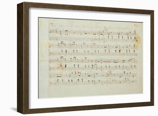 Autographed Manuscript Signed and Dedicated of the Grande Valse Brilliante, Opus 18 in E Flat Major-Fryderyk Chopin-Framed Giclee Print