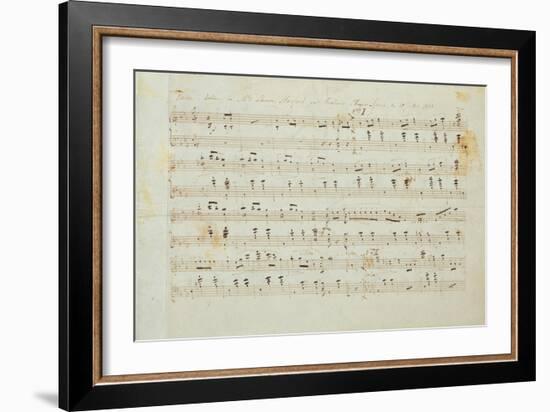 Autographed Manuscript Signed and Dedicated of the Grande Valse Brilliante, Opus 18 in E Flat Major-Fryderyk Chopin-Framed Giclee Print