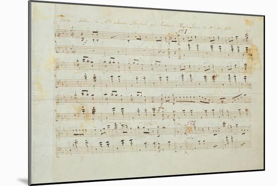 Autographed Manuscript Signed and Dedicated of the Grande Valse Brilliante, Opus 18 in E Flat Major-Fryderyk Chopin-Mounted Giclee Print