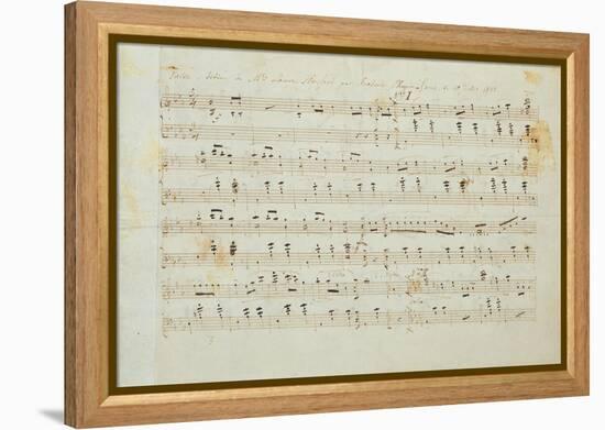 Autographed Manuscript Signed and Dedicated of the Grande Valse Brilliante, Opus 18 in E Flat Major-Fryderyk Chopin-Framed Premier Image Canvas