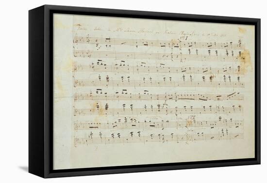 Autographed Manuscript Signed and Dedicated of the Grande Valse Brilliante, Opus 18 in E Flat Major-Fryderyk Chopin-Framed Premier Image Canvas