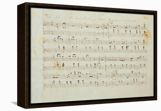 Autographed Manuscript Signed and Dedicated of the Grande Valse Brilliante, Opus 18 in E Flat Major-Fryderyk Chopin-Framed Premier Image Canvas