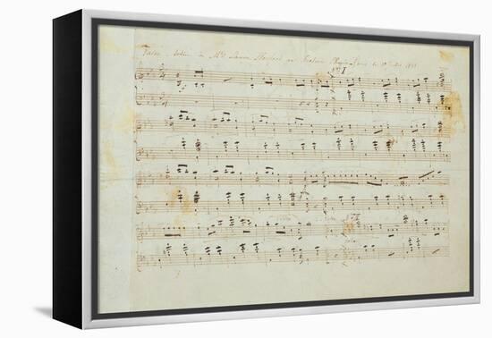 Autographed Manuscript Signed and Dedicated of the Grande Valse Brilliante, Opus 18 in E Flat Major-Fryderyk Chopin-Framed Premier Image Canvas