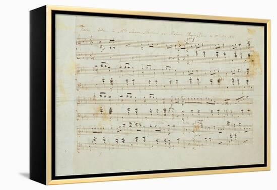 Autographed Manuscript Signed and Dedicated of the Grande Valse Brilliante, Opus 18 in E Flat Major-Fryderyk Chopin-Framed Premier Image Canvas