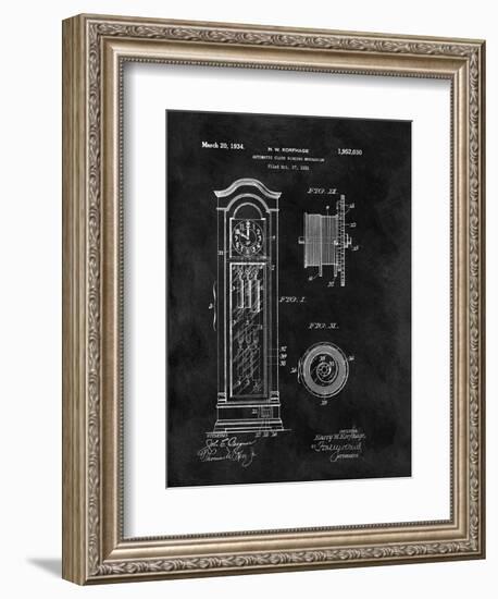 Automatic Clock Winding Mechanism, 1931-Black-Dan Sproul-Framed Art Print