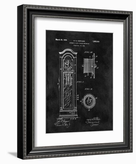 Automatic Clock Winding Mechanism, 1931-Black-Dan Sproul-Framed Art Print