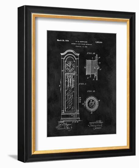 Automatic Clock Winding Mechanism, 1931-Black-Dan Sproul-Framed Art Print