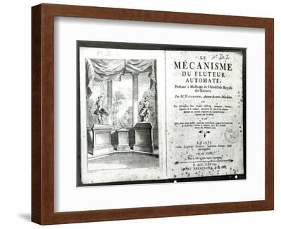 Automatons, Le Mecanisme du Fluteur Automate by Jacques de Vaucanson,  Engraved Vivares' Giclee Print - Hubert Gravelot | Art.com