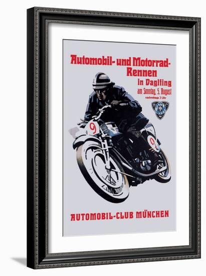 Automobile and Motorcycle Race, Munich-null-Framed Art Print