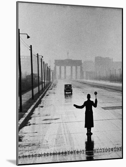 Automobile Arriving from the Eastern Sector of Berlin Being Halted by West Berlin Police-Ralph Crane-Mounted Photographic Print