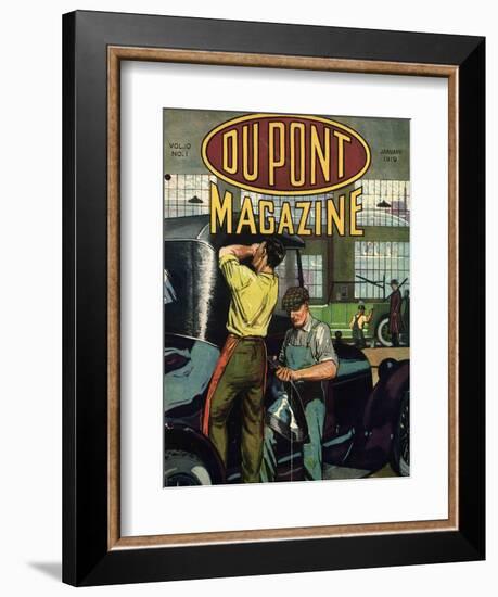 Automobile Repair, Front Cover of the 'Dupont Magazine', January 1919-American School-Framed Giclee Print