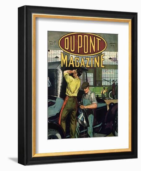 Automobile Repair, Front Cover of the 'Dupont Magazine', January 1919-American School-Framed Giclee Print