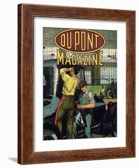 Automobile Repair, Front Cover of the 'Dupont Magazine', January 1919-American School-Framed Giclee Print