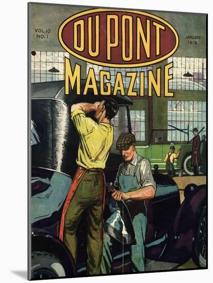 Automobile Repair, Front Cover of the 'Dupont Magazine', January 1919-American School-Mounted Giclee Print