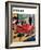 "Automobile Showroom" Saturday Evening Post Cover, December 8, 1956-Amos Sewell-Framed Giclee Print