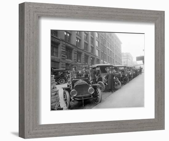 Automobiles at Second Avenue and Cherry Street, Seattle, 1909-Ashael Curtis-Framed Giclee Print