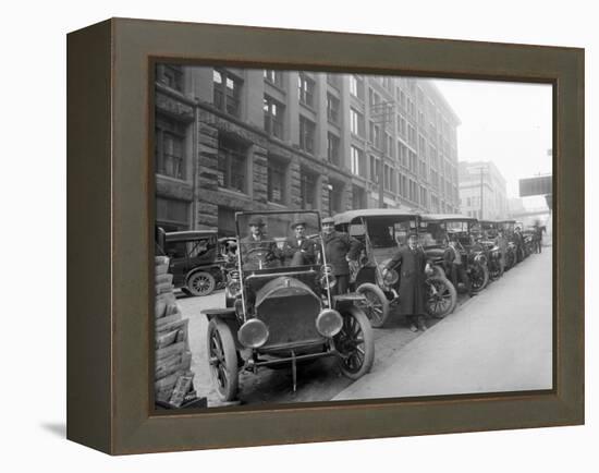 Automobiles at Second Avenue and Cherry Street, Seattle, 1909-Ashael Curtis-Framed Premier Image Canvas