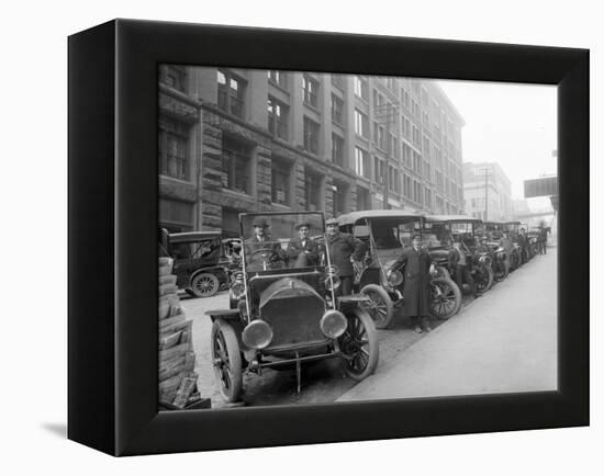 Automobiles at Second Avenue and Cherry Street, Seattle, 1909-Ashael Curtis-Framed Premier Image Canvas