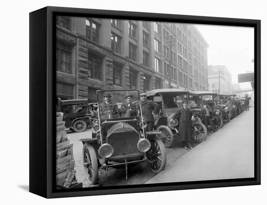 Automobiles at Second Avenue and Cherry Street, Seattle, 1909-Ashael Curtis-Framed Premier Image Canvas