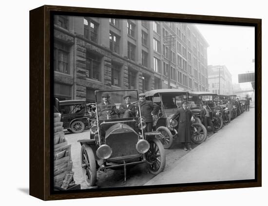 Automobiles at Second Avenue and Cherry Street, Seattle, 1909-Ashael Curtis-Framed Premier Image Canvas