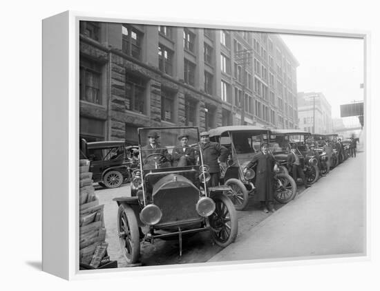 Automobiles at Second Avenue and Cherry Street, Seattle, 1909-Ashael Curtis-Framed Premier Image Canvas