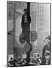 Automotive Union Member Watches from Private Perch During Mass Strike Demonstration-William Vandivert-Mounted Photographic Print