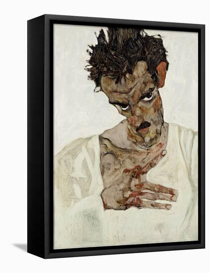 Autoportrait a La Tete Baissee. Peinture De Egon Schiele (1890-1918), Huile Sur Bois, 1912. Art Aut-Egon Schiele-Framed Premier Image Canvas