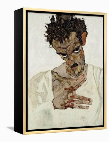 Autoportrait a La Tete Baissee. Peinture De Egon Schiele (1890-1918), Huile Sur Bois, 1912. Art Aut-Egon Schiele-Framed Premier Image Canvas