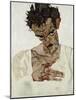 Autoportrait a La Tete Baissee. Peinture De Egon Schiele (1890-1918), Huile Sur Bois, 1912. Art Aut-Egon Schiele-Mounted Giclee Print
