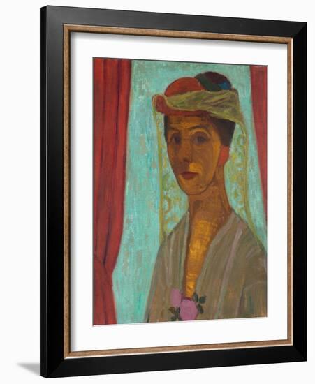 Autoportrait Au Chapeau Et Voilette  (Self-Portrait with Hat and Veil) Peinture De Paula Modersohn-Paula Modersohn-Becker-Framed Giclee Print