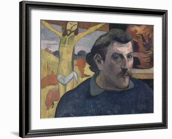 Autoportrait au Christ jaune-Paul Gauguin-Framed Giclee Print