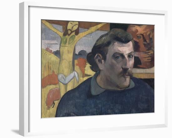Autoportrait au Christ jaune-Paul Gauguin-Framed Giclee Print