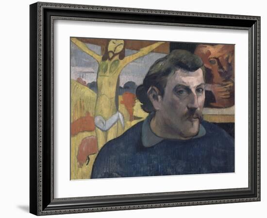 Autoportrait au Christ jaune-Paul Gauguin-Framed Giclee Print