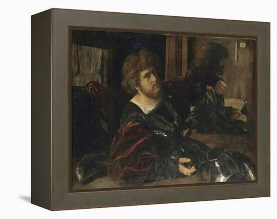 Autoportrait, dit autrefois portrait de Gaston de Foix-Giovanni Girolamo Savoldo-Framed Premier Image Canvas