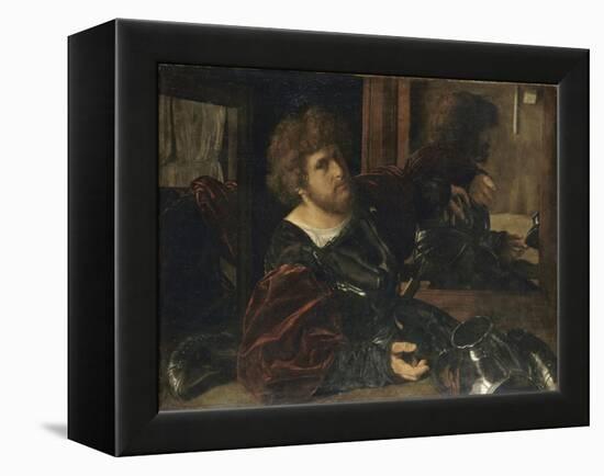 Autoportrait, dit autrefois portrait de Gaston de Foix-Giovanni Girolamo Savoldo-Framed Premier Image Canvas