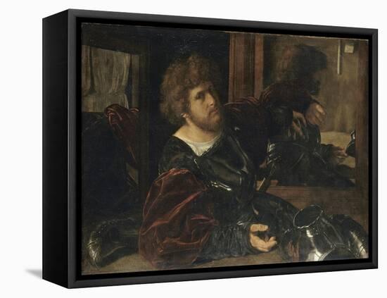 Autoportrait, dit autrefois portrait de Gaston de Foix-Giovanni Girolamo Savoldo-Framed Premier Image Canvas