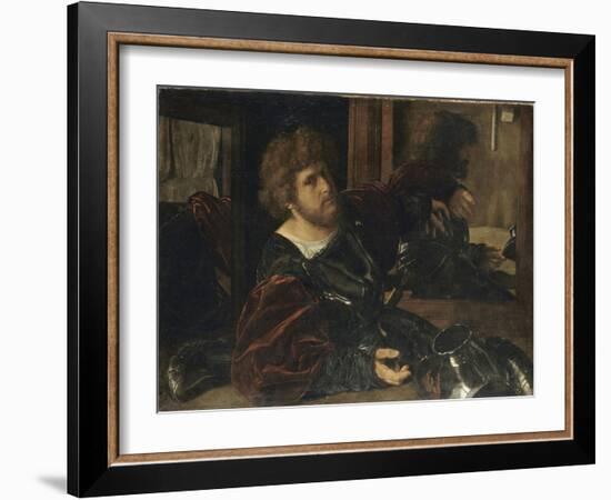 Autoportrait, dit autrefois portrait de Gaston de Foix-Giovanni Girolamo Savoldo-Framed Giclee Print