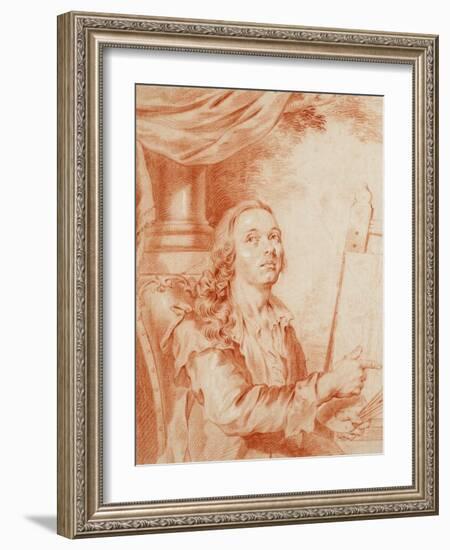 Autoportrait - Oeuvre De Alexander (Alexandre) Roslin (1718-1793), Sanguine Sur Papier, 18Eme Siecl-Alexander Roslin-Framed Giclee Print