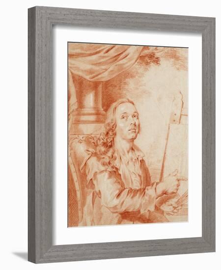 Autoportrait - Oeuvre De Alexander (Alexandre) Roslin (1718-1793), Sanguine Sur Papier, 18Eme Siecl-Alexander Roslin-Framed Giclee Print