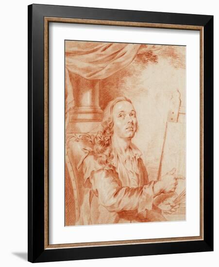 Autoportrait - Oeuvre De Alexander (Alexandre) Roslin (1718-1793), Sanguine Sur Papier, 18Eme Siecl-Alexander Roslin-Framed Giclee Print