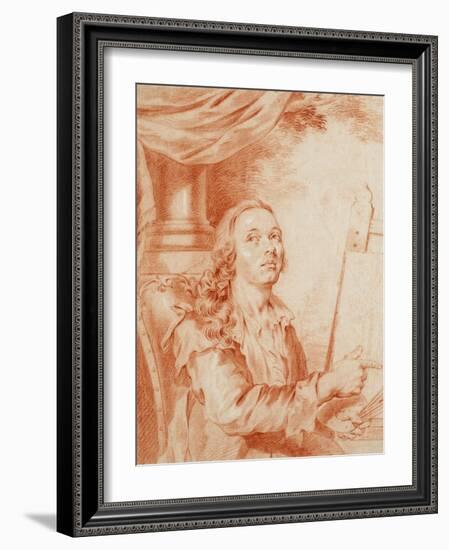 Autoportrait - Oeuvre De Alexander (Alexandre) Roslin (1718-1793), Sanguine Sur Papier, 18Eme Siecl-Alexander Roslin-Framed Giclee Print