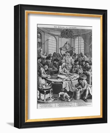 Autopsy or the Reward of Cruelty, from the Four Stages of Cruelty, 1751-William Hogarth-Framed Giclee Print