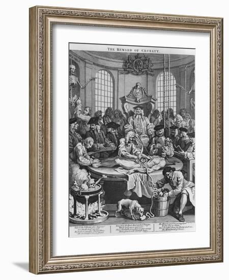 Autopsy or the Reward of Cruelty, from the Four Stages of Cruelty, 1751-William Hogarth-Framed Premium Giclee Print