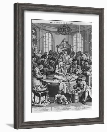 Autopsy or the Reward of Cruelty, from the Four Stages of Cruelty, 1751-William Hogarth-Framed Premium Giclee Print