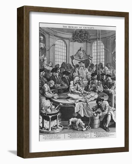 Autopsy or the Reward of Cruelty, from the Four Stages of Cruelty, 1751-William Hogarth-Framed Premium Giclee Print